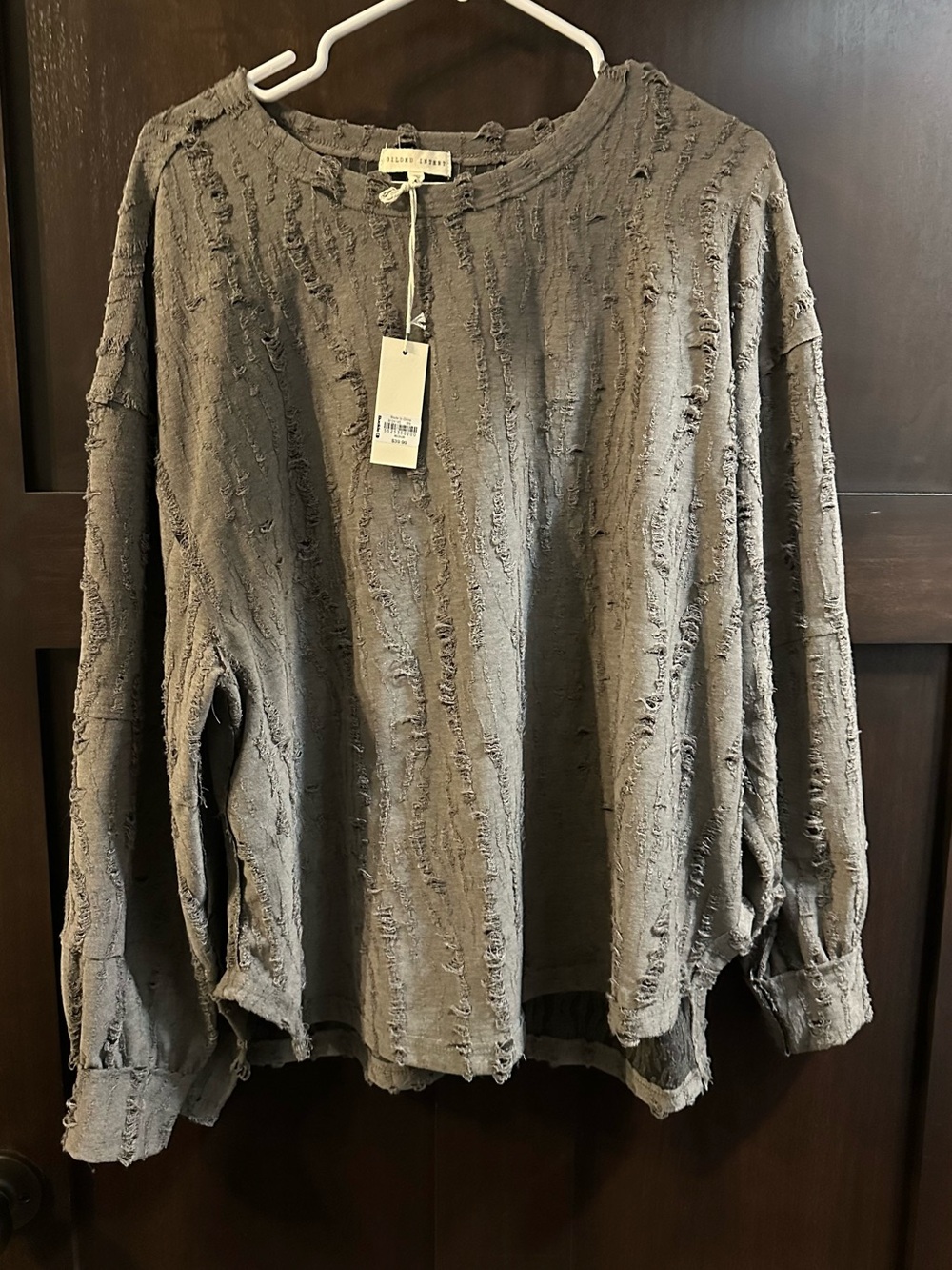 Buckle Distressed Long-Sleeve shirt in Olive